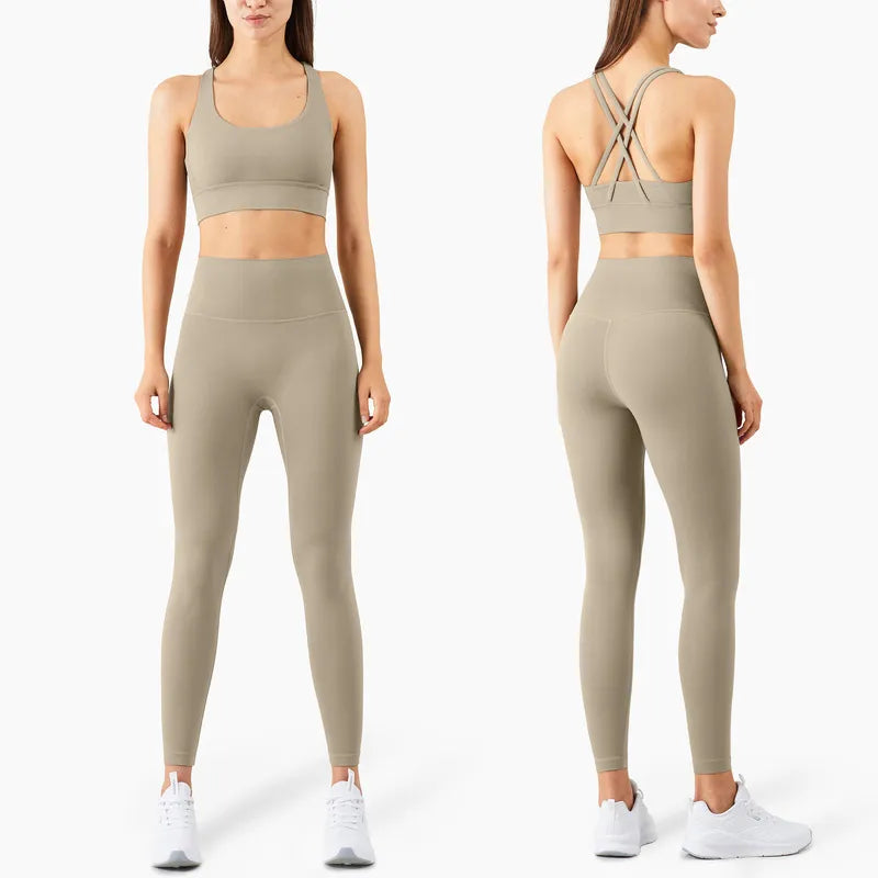 Conjunto Legging Feminino para Academia Fitness RDI Sports® Bege