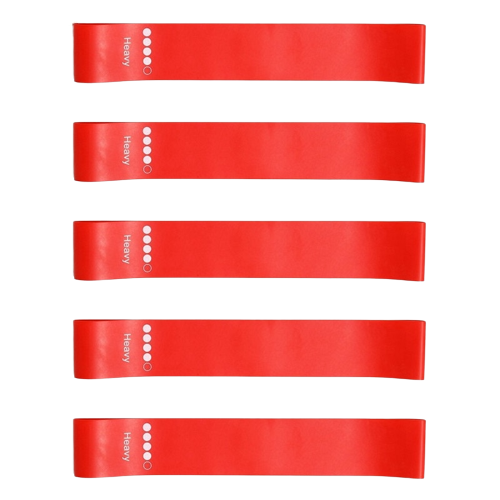 Kit 5 Faixas Elásticas de Resistência Esportiva 5 Pcs Vermelho