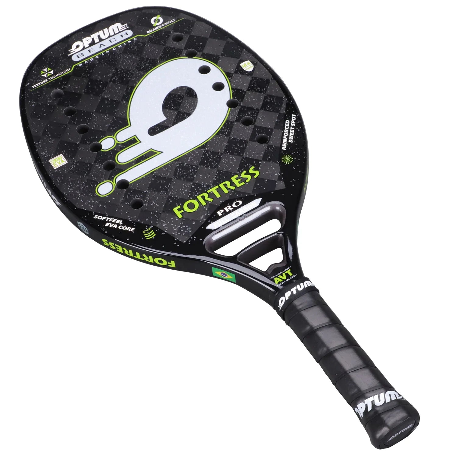 Raquete de Beach Tennis 18k Optum Carbon Fortress Pro