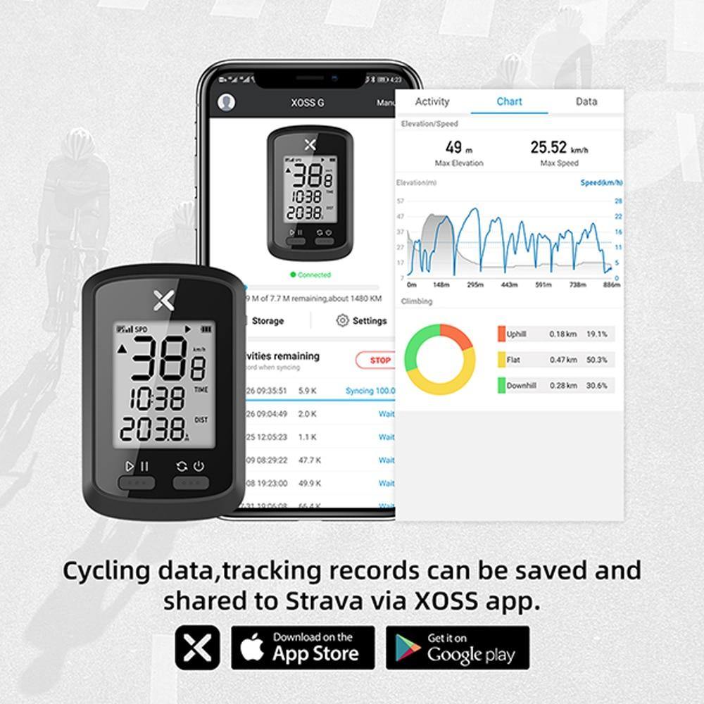 Ciclocomputador XOSS GPS Bluetooth - APP Strava